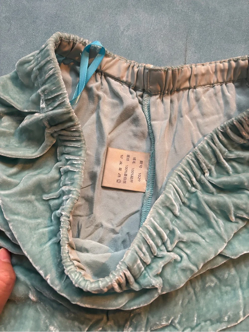Silk Velvet Pull-On Pants in mint or sky blue
